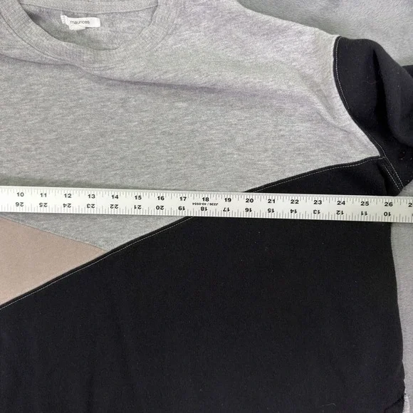 Maurices Sweater Womens 2X Gray Pink Color Block Long Sleeve Pullover Stretch - Picture 3 of 8